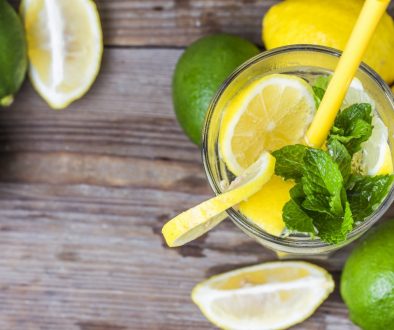 A glass of homemade Mint lemonade