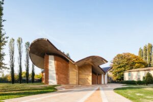 The shape of the church roof nods to hot air balloons